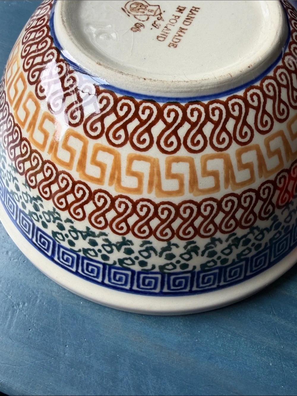 Blue Rose Pottery Bowl Athena Polish ceramic